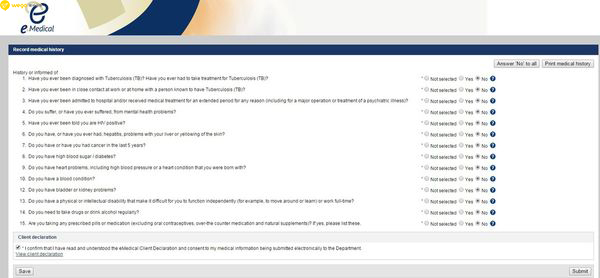 2017申請澳簽證預寫健康檢查