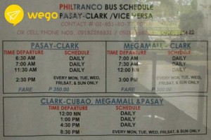 TIMETABLE PASAY-CLARK