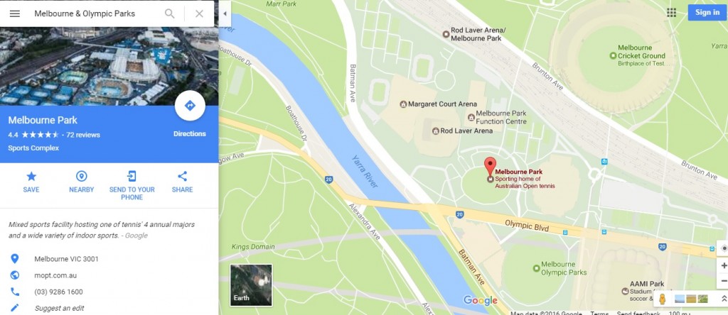 澳洲網球公開賽地理位址