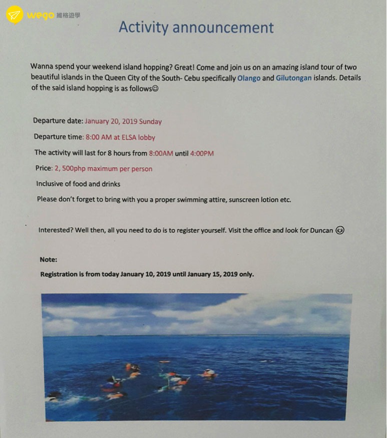 ELSA學員心得 Elsa語言學校 菲律賓遊學心得