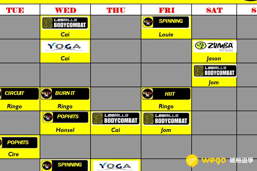 宿霧健身房Gold's Gym- Baseline 課表
