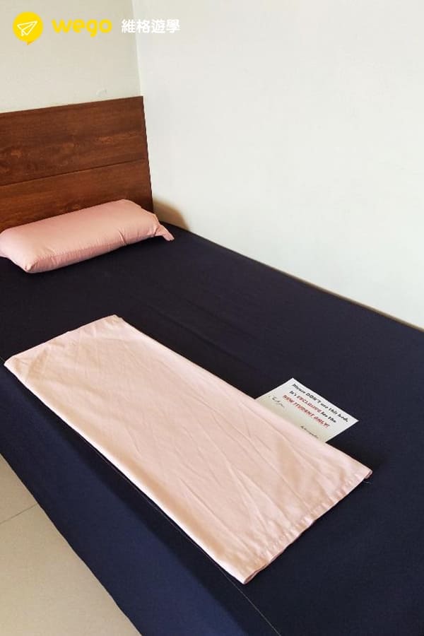 SMEAG菲律賓語言學校-學校宿舍 -SMEAG遊學心得-宿舍單人床單