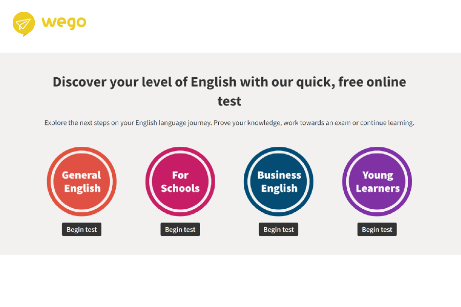 劍橋英語測驗選擇介面