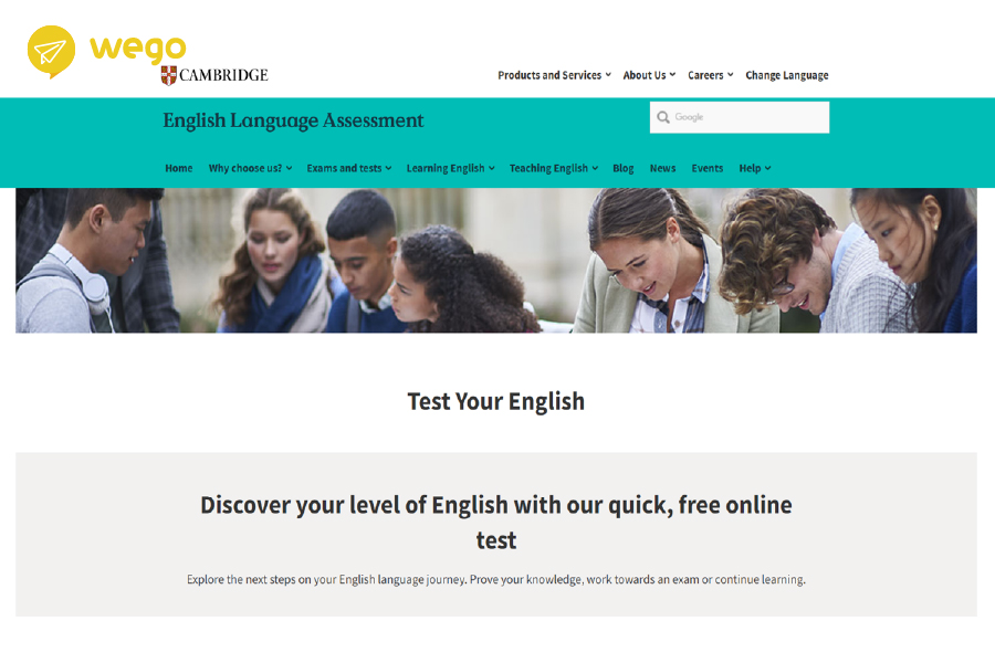 Cambridge English 網站截圖