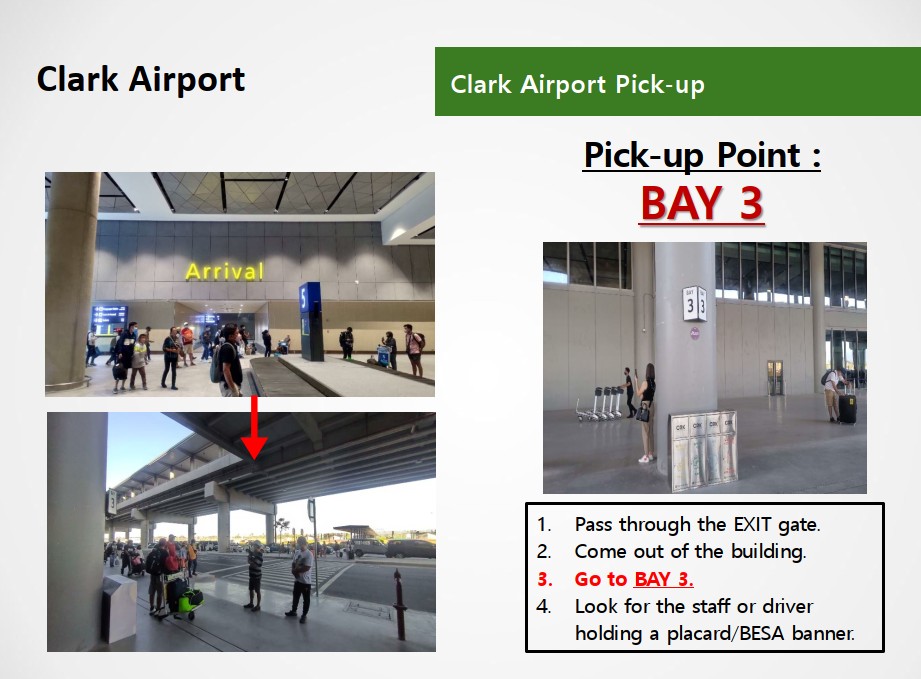 克拉克機場接機 BAY3 位置
