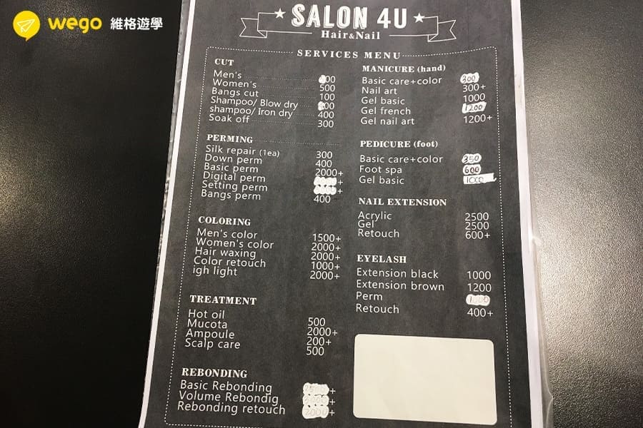 宿霧光療美甲推薦-Salon4U-menu 宿霧光療美甲推薦-Salon4U-menu