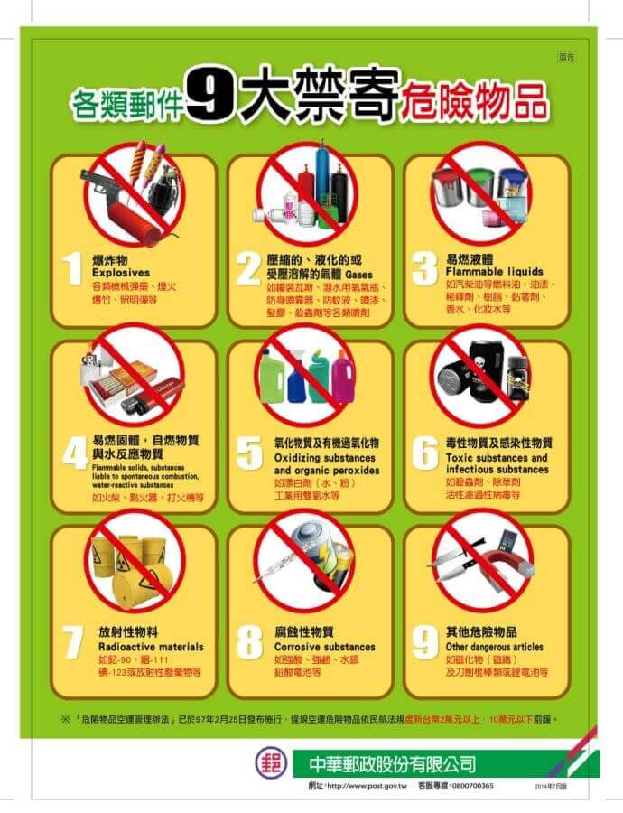 菲律賓快遞禁忌物品